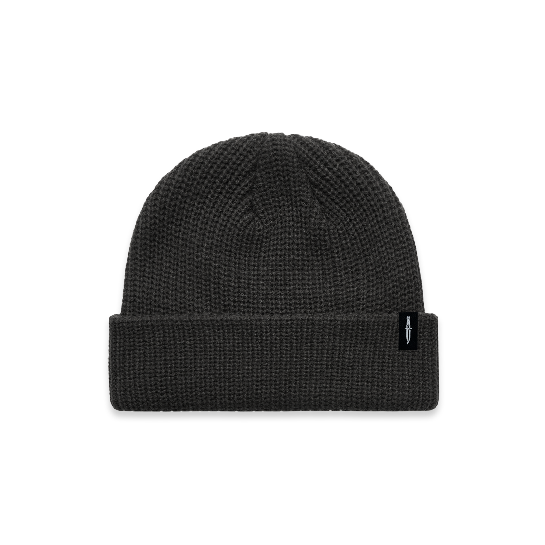 Artex Sparkle Knitted Cuff Beanie - Charcoal