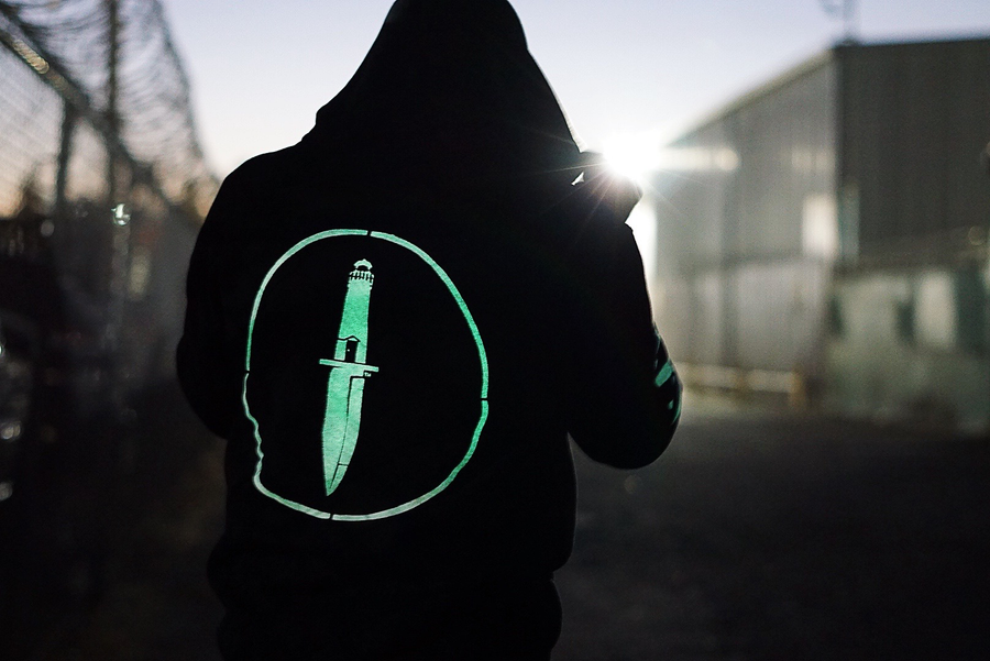 GLOW STENCIL ZIP HOODIE